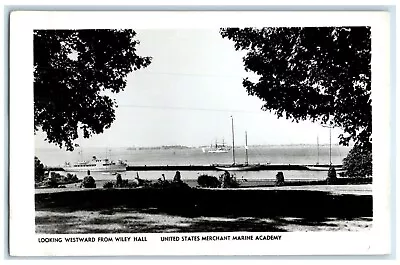 United States Merchant Marine Academy From Wiley Hall Boat RPPC Photo Postcard • $29.95