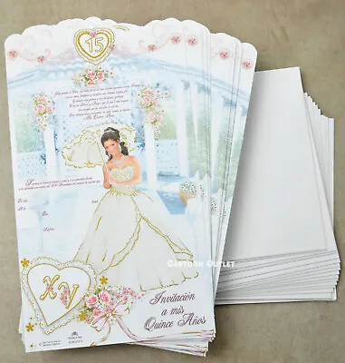 Quinceanera INVITATIONS SPANISH INVITACIONES PARA Mis 15 Anos 10pc • $10.95