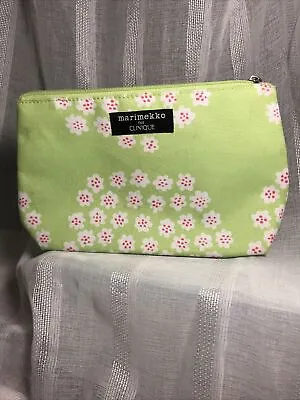 MARIMEKKO For Clinique Makeup Bag Zipper Pouch Clutch Lined Green Pink White • $8