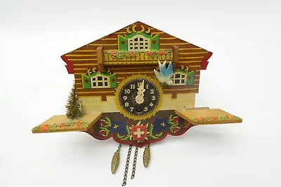 Wooden Clock Miniature Mini Cuckoo Germany Parts Vintage Used Wood • $48