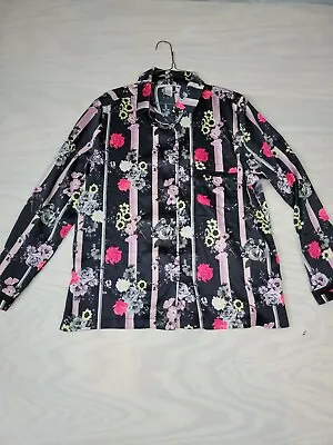 Victoria's Secret Women's Size M Pajama Top Floral Button Up Long Sleeve Satin • $1.99