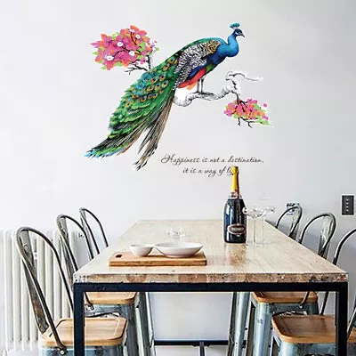 Big Colorful Peacock 3D Butterfly Wall Removable Stickers Room Art Decal Sticker • $15.99