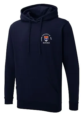 £14.99 • Buy University Of Dundee Retro Society Hoodie Hooded Sweatshirt Navy Grey