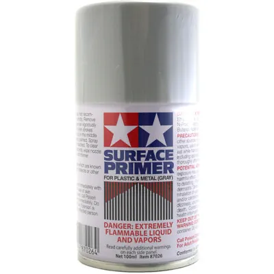 Tamiya Surface Primer Spray Paint- Grey In Sizes 100ml Or 180ml • £10.91