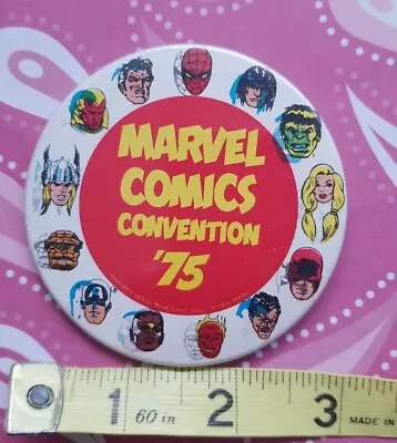 1970s MARVEL CONVENTION Official Button Pin Hotel Commodore MARVELMANIA MMMS • $119.99