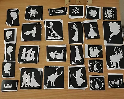 £4 • Buy Frozen Glitter Tattoos / Face Paint  Stencils 20+ 