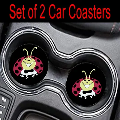 $8.99 • Buy Vintage VW Ladybug Rubber Car Coasters  Absorbent Car Cup Holder SET OF 2 