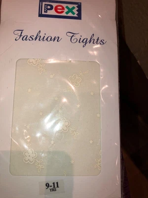 £5 • Buy Pex Fashion Tights 9 - 11 Years Ivory Hearts And Flowers