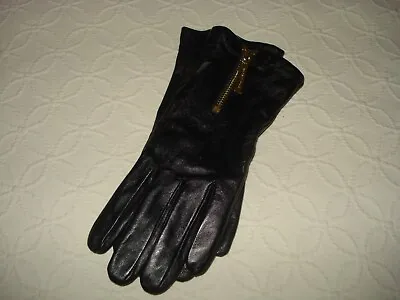 MICHAEL KORS Black Leather Women's Driving Gloves Sz Medium • $39.99
