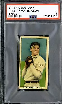 1914 T213 Coupon Cigs Christy Mathewson - PSA 1 (Type 2) • $1595