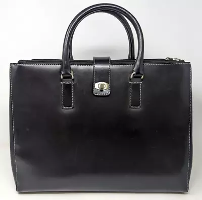 VTG Franklin Covey Black Briefcase Laptop Messenger Organizer Bag Tote AA23 • $58.67