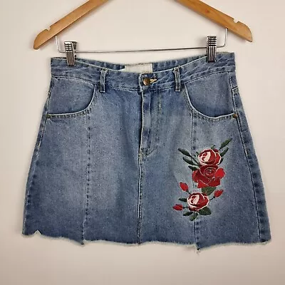 Mink Pink X Disney Denim Skirt Beauty And The Beast Size L NWT • $19.26