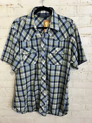 Vintage Lariat Western Pearl Snap Shirt Mens Large Cowboy Hipster Vtg Southwest • $9