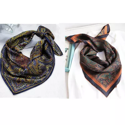 Mens 100 Silk Paisley Scarf Vintage Square Shawl Wraps Neckerchief Suit Shirt • $16.99