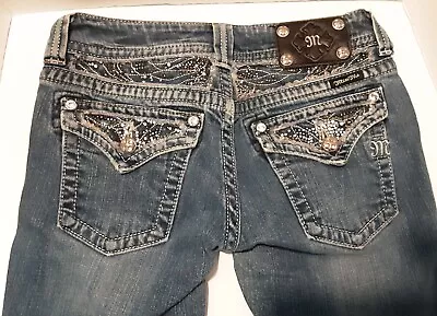 Miss Me Boot Cut Jeans 27 Beaded With Rhinestones JP5124B7 • $19.99