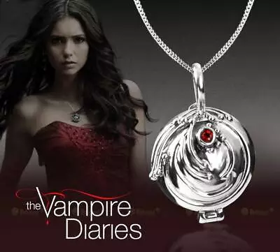 The Vampire Diaries Elena Gilbert Antique Silver Locket/Pendant & Chain Set • £8.95