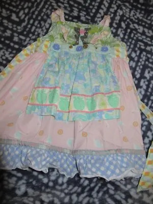 Euc  Matilda Jane Floral Apron Knot Dress Girls 2T Free Ship USA • $21.99