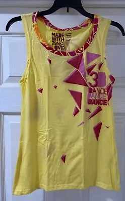 Zumba Yellow Vest Tank Top Shirt Ladies Top Fitness Gym Training Dance • £6.89