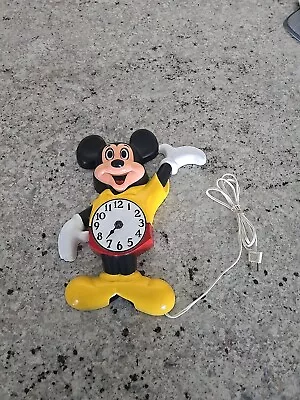 Vtg Welby By Elgin Walt Disney Mickey Mouse Wall Clock For PARTS Or REPAIR • $29.99