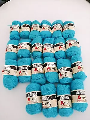 22 X Balls Of  Villawool   Argyle  8 Ply 1oz(28gm) Blue 80% Wool 20% Alpaca • $49