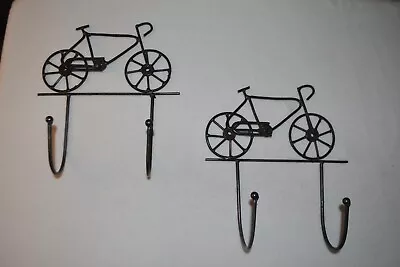 Pair BIKE HOOK WALL HANGERS Towel Coat Hat Rack Farmhouse Country Bicycle • $19.95