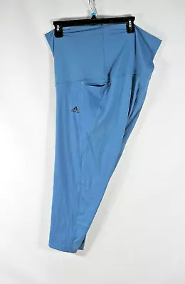 Adidas Women's Maternity Pants XL Tight Fit Aeroready Extra Coverage Blue NWT • $21.99