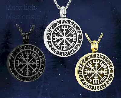 New Compass Viking Nordic Celtic Cremation Urn Keepsake Ashes Memorial Necklace • $14.95