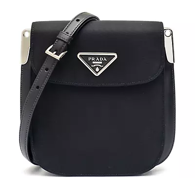 PRADA Margit Leather Shouder Bag Black  1031703 • $1350