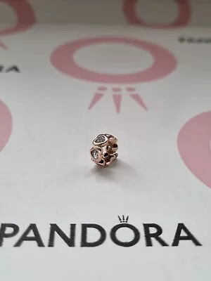 GENUINE PANDORA Sparkling Hearts Spacer Charm - Rose Gold Plated - Love Heart  • £7