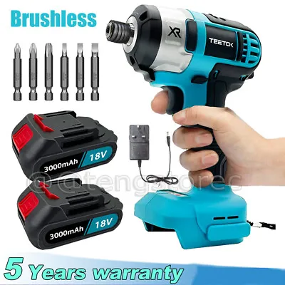 1/4 Inch Cordless Brushless Impact Driver FOR Makita DTD152 18V Battery Charger • £59.80