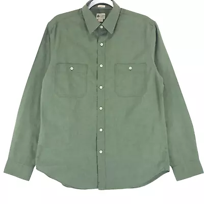 J.Crew Shirt Men's M Tailored Fit Green Cotton 2 Pocket Long Sleeve • $14.99