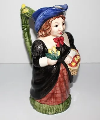 Fitz And Floyd Thanksgiving Harvest Banquet 9  Tall Pilgrim Lady Figural Pitcher • $24.50