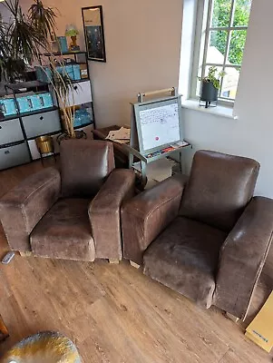 Leather Club Chairs Pair Used • £100