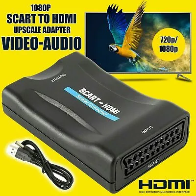 £8.79 • Buy 1080P SCART To HDMI Composite Video Scaler Converter Audio Adapter For DVD TV