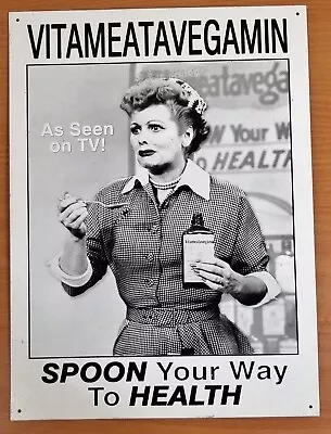 I Love Lucy 16  X 12  Metal Sign Vitameatavegamin Preowned • $7