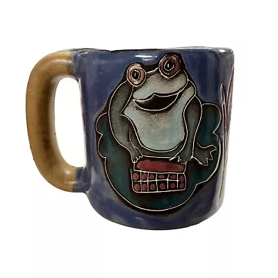 Design By MARA  Mexico 16 Oz Coffee Mug Art Pottery Frog Cup • $24.95