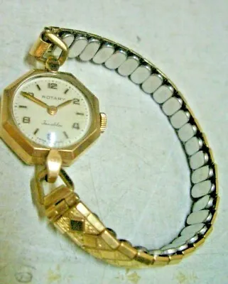 $120 • Buy Gold Rotary Incabloc Swiss Made - Gold Ladies Watch - Sell For Charity