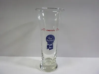 Vintage PABST BLUE RIBBON BEER GLASS 7  Tall Rare Collector Mint Condition • $11