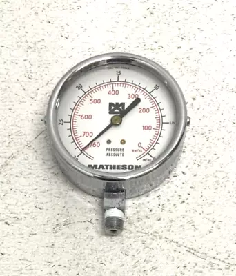 Matheson 63-4105 Absolute Vacuum Pressure Gauge MmHg & InHg Chrome 1/4 NPT 241G • $100