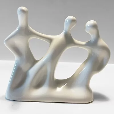 Vintage Naaman Fine White Porcelain  Three Figures  Made In Israel Modernist • $38