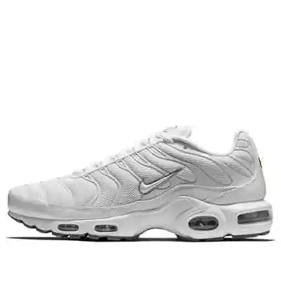 Nike Men's Air Max Plus White/Cool Grey Running Shoes 604133-139 • $100