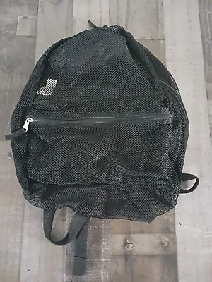 New ! TUG Mesh Backpack Solid Black Beach Bag Inner Zipper Pouch Excellent NWT • $14.99