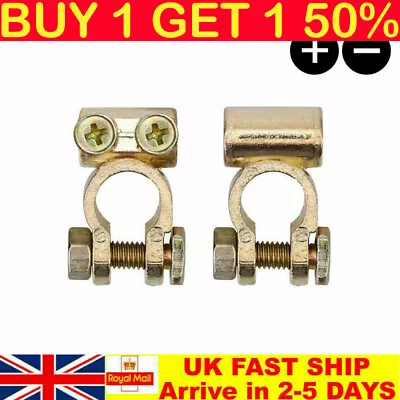 2X Leisure Car Battery Terminals Connectors Clamps Van Caravan Motorhome Yellow • £3.99