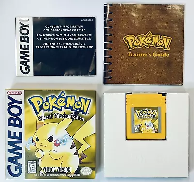 Game Boy Pokémon Yellow Special Pikachu Edition CIB  BEST LOOKING BOX  • $406.75