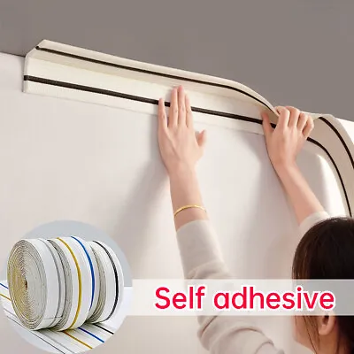 Self Adhesive Wall Skirting Border Line Ceiling Corner Wallpaper Sticker Durable • £8.48