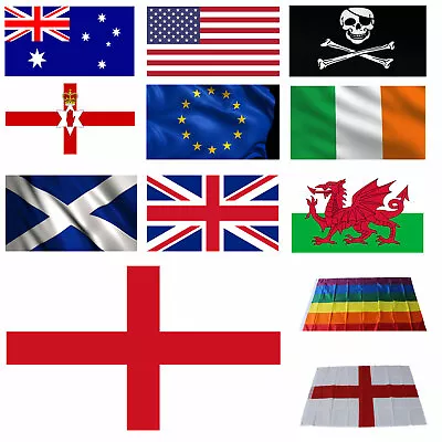 £2.99 • Buy LARGE 3x5ft Flags Country England GB Rainbow Football Union Jack National UK