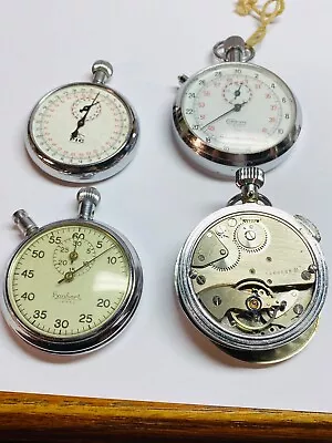 Vintage Stop Watch LOT Of 4 - Meylan Compass Hanhart (Germany) PIC Swiss • $9.99