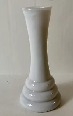 Vintage  Milk Glass Beehive Base Flower Bud Vase • $16