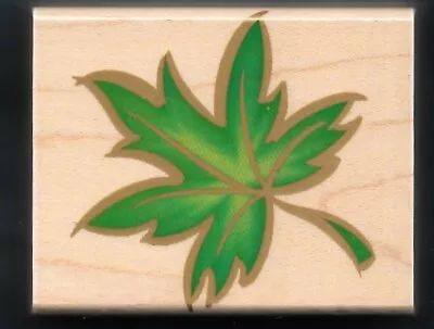 BOLD MAPLE TREE LEAF PRINT FALL Autumn NEW Hero Arts E1526 Wood Rubber Stamp • $7.99