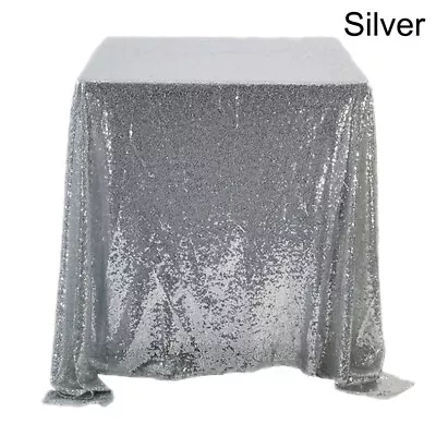 Rectangle Table Cloth Sequin Glitter Banquet Wedding Party Decoration Cover Home • $8.99